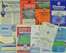 1957/1958 Manchester United away football programmes to include Wolverhampton Wanderers,