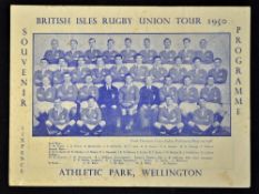 1950 British Lions v New Zealand rugby programme: 3rd test match played at Athletic Park