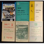 Welsh Club teams v South Africa rugby programmes from the 1960's onwards (6); to include 4x from the