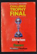 Signed Matt Busby 1986 FA Trophy Final Football Programme Altrincham v Runcorn signed inside by