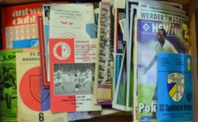 Assorted Foreign Football Programmes 1970s onwards includes 1976 FC Basel v Athletico Bilbao, 1985