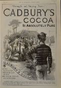 Early 1888 rugby ephemera: original Illustrated London News "Cadburys Cocoa" advertisement of the