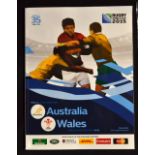 2015 Rugby World Cup Wales v Australia Programme: from the pool of death played at Twickenham and