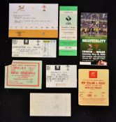 Good collection of Wales (Away) Rugby International overseas match tickets from 1980s onwards (7):