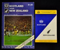 1981 Scotland Rugby Tour to New Zealand Programmes (2): Both Test issues from Dunedin and