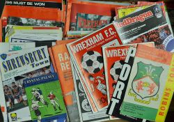 Collection of Wrexham football programmes from 1970s onwards with some later issues, homes and