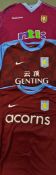 2001-02 J. Lloyd Samuel Aston Villa match worn football shirt a short sleeve home shirt No31, plus