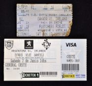 2x Ireland Rugby Tour to North and South America match tickets from the '00's: Canada v Ireland '