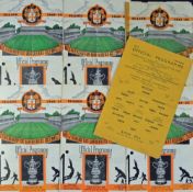 1949/1950 Wolverhampton Wanderers home reserve football programmes v Aston Villa, Bolton