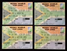 1995 Rugby World Cup Semi-final and pool game tickets: played in South Africa to incl England's pool