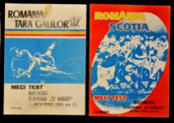 1980's Romania v Wales and v Scotland rugby programmes (2): to incl v Wales '83 (covers rubbed)