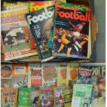 Selection of Football Annuals/Guides and Magazines from 1950s onwards includes News Chronicle 54/55,