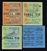 1956, 1957 and 1960 FA Cup Final match tickets dates 4 May 57 North Grand Stand, 5 May 56 West