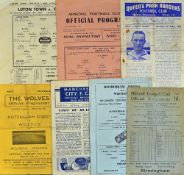 1945/1946 War time football programmes to include Millwall v WBA, QPR v Notts County, Arsenal v