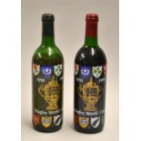 1991 and 1995 Rugby World Cup: 2x 1991 RWC commemorative Bordeaux Bottles of red and white wine