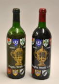 1991 and 1995 Rugby World Cup: 2x 1991 RWC commemorative Bordeaux Bottles of red and white wine