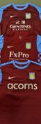 2009/10 James Milner Aston Villa match worn football shirt No 8 long sleeve home shirt plus 2011/
