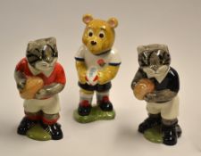 Rugby Ceramic Figures collection (3): Wade "Jonno Bear" England ltd ed figure of 125 (6.25"h),
