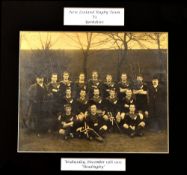 Rare 1905 New Zealand's Rugby 'Originals' All Blacks Team Photograph - large press photograph