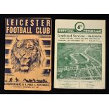 Scarce 1957 Leicestershire and East Midlands v Australia rugby programme: played at Leicester