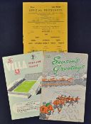1950/1951 and 1951/1952 Wolverhampton Wanderers reserves v Aston Villa football programmes and