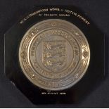 Wolverhampton Wanderers Charity Shield plaque awarded to the winners (Wolves won 3-1) dated 15