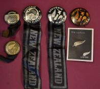 Collection of New Zealand All Blacks rugby badges from 1950's onwards (6): to incl 5x circular