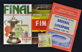 1971 FA Cup Final match programme Arsenal v Liverpool complete with ticket and community song sheet;