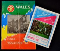 1994 Wales Rugby Tour to Tonga and Samoa Programmes 1994: Sought-after Pacific tour issues,