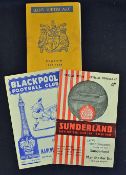 1957/1958 Manchester United away match programmes v Blackpool, Leeds United and Sunderland. Fair-