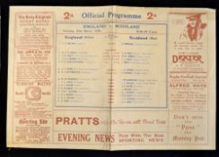 1926 England v Scotland (Champions) rugby programme: large single folded sheet played at