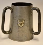 Rare 1895 Inter-Hospital Football Challenge Cup winners commemorative tankard - three handle