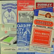1955/1956 Manchester United away programmes selection to include Huddersfield Town, Arsenal,