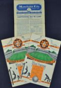 1950/1951 and 1951/1952 Wolverhampton Wanderers reserves v Manchester City football programme at