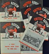 1952/1953 Manchester United home match programmes to include Sunderland, Sheffield Wednesday,