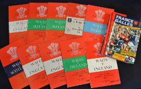 Wales International Rugby Programme Selection from the1950's onwards incl some (A) (27): Home v