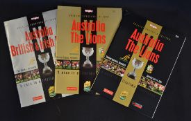 British & Irish Lions to NZ Rugby Test Programmes, 2001: Set of large clean colourful programmes