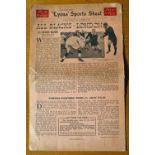 1935 New Zealand All Blacks v London, Lyons Sports rugby sheet: Hardly ever seen yet this pink A4