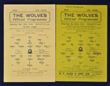 1944/1945 Wolverhampton Wanderers v Stoke City (League) football programme 30 September 1944 v Stoke