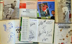 Collection of Manchester United books with numerous hand signed signatures; books include The Red