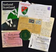 Collection of Ireland rugby programmes and ephemera from the 1970/80's to incl Ireland vs