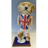 Interesting 1966 World Cup Willie Mascot Teddy approx. 50cm high comes with stand and in display