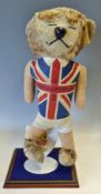 Interesting 1966 World Cup Willie Mascot Teddy approx. 50cm high comes with stand and in display