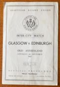 1937 Glasgow v Edinburgh Rugby Programme: played at Old Anniesland on 4 December - clean 4pp fold