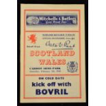 1948 Wales v Scotland Rugby Programme: usual interesting illustrated issue for this first official