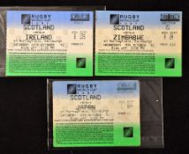 1991 Rugby World Cup tickets (3): Scotland's pool games at Murrayfield v Japan, Zimbabwe and
