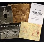 1949 France v Wales signed dinner menu, photographs and newspaper reports: all the personal