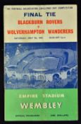 Autographed 1960 FA Cup Final match programme with signatures of Wolves players to include