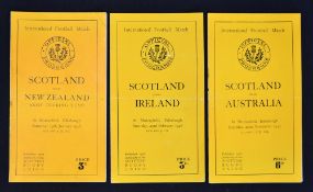 3x Scotland rugby programmes from the 1940's post war era: to incl v New Zealand Army Touring