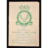 1949 Wales v Ireland Air Training Corps Rugby International Programme: played at Bridgend. Unusual